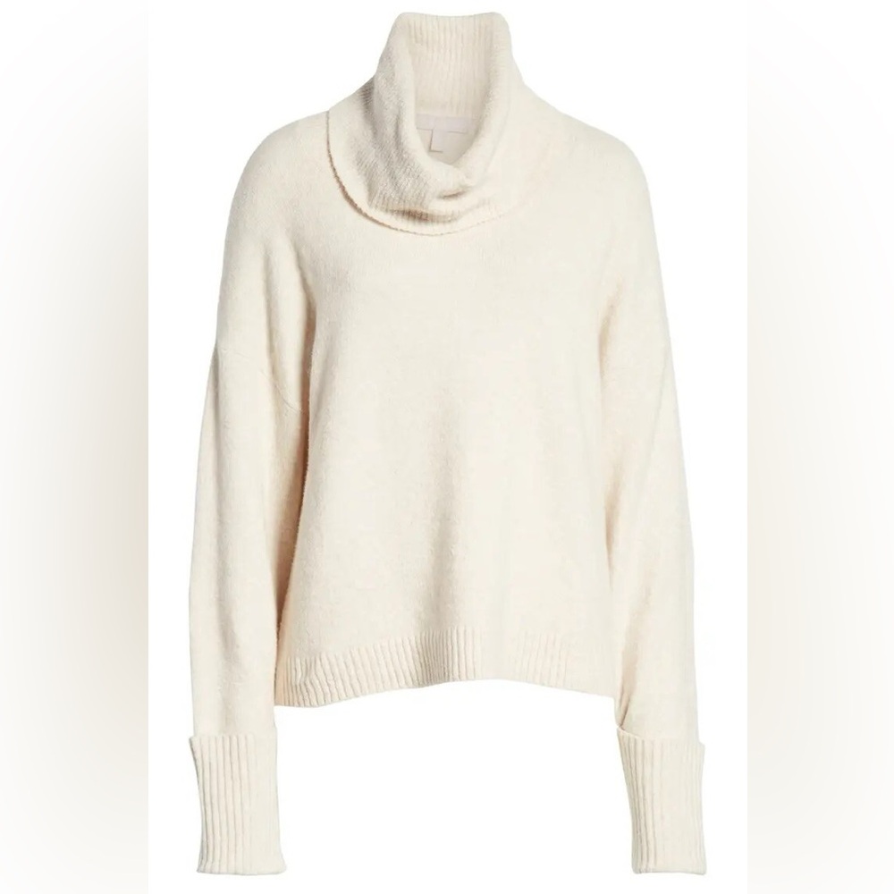 Nordstrom Chelsea 28 Cowl Neck Sweater, Beige Oatmeal Light Heather